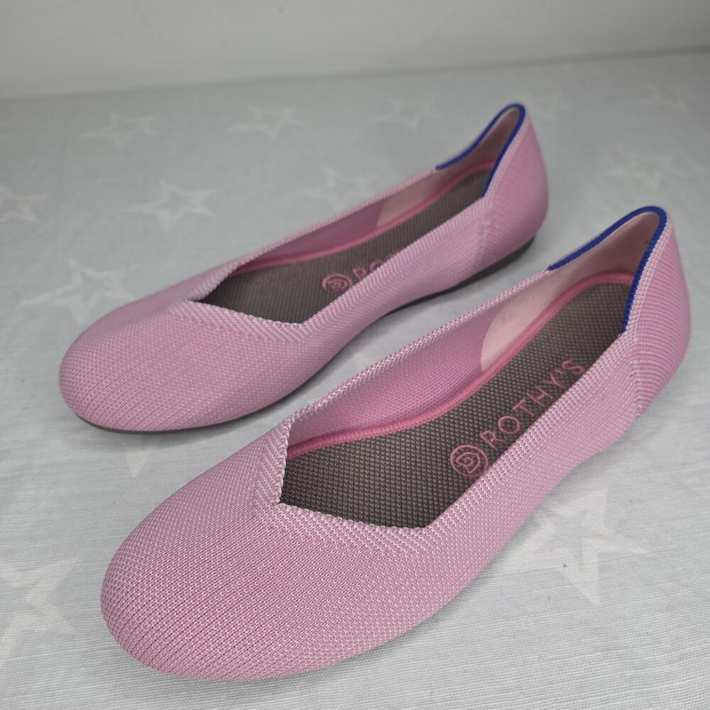 Rothy's The Flat W9.5 Petal Pink Blush Light Pink Ballet Flat Womens 9.5 Washabl